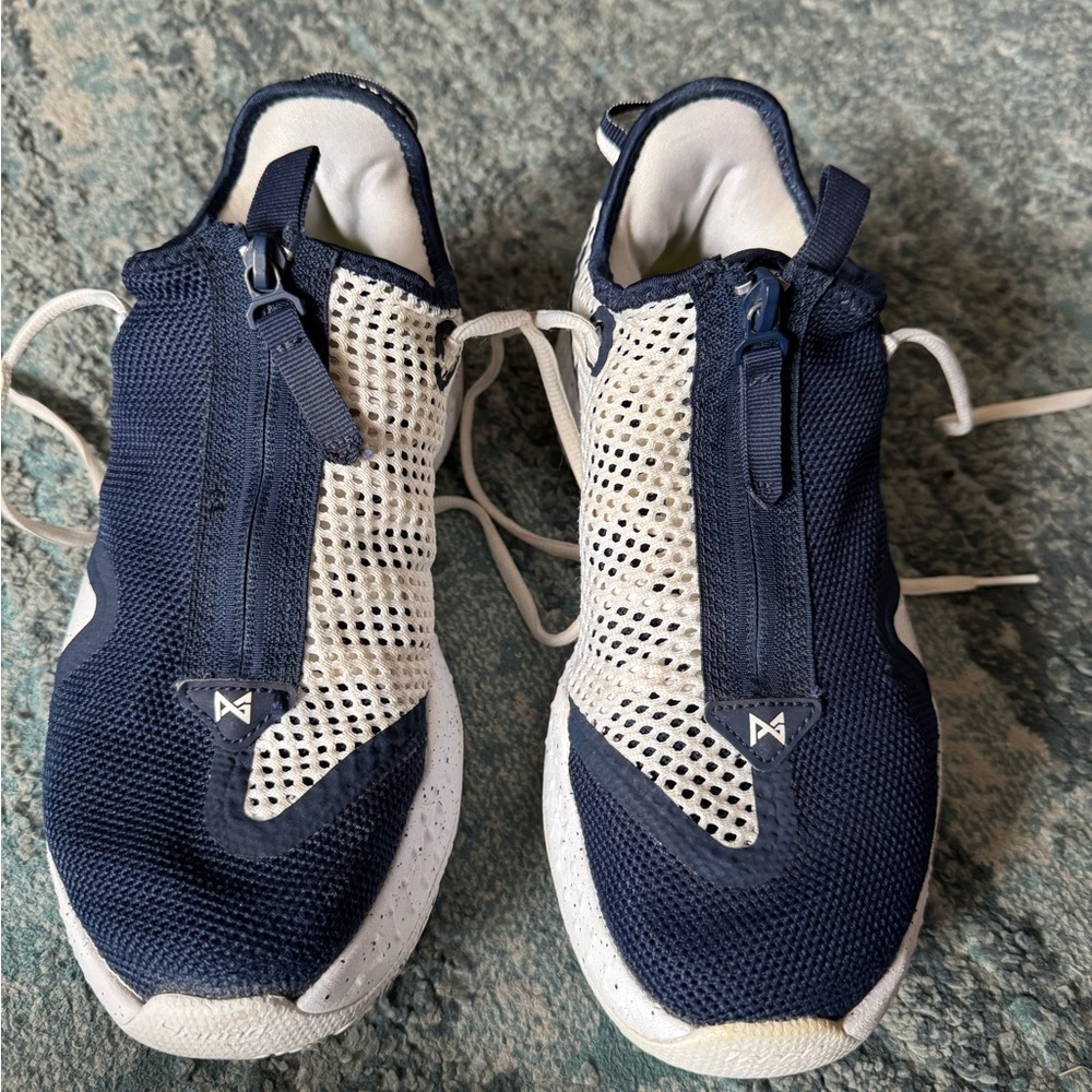 Nike Blue and White Athletic Shoes with Zipper Closure